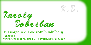 karoly dobriban business card